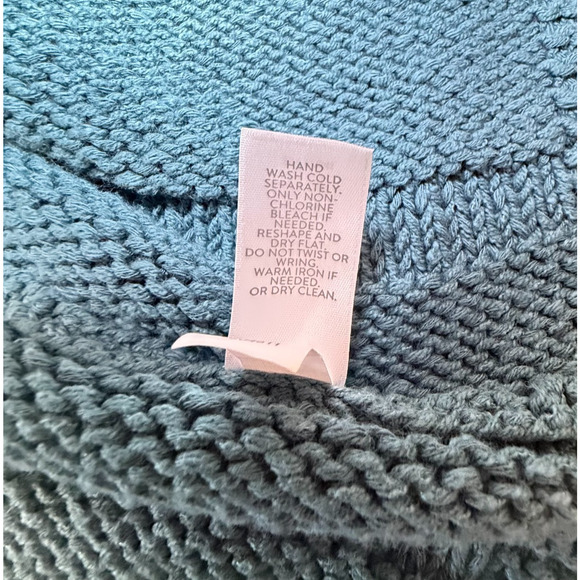 J.Jill Womens Teal Ribbed Open Cardigan Size 1X 3/4 Sleeves Nautical Coastal - Picture 8 of 8